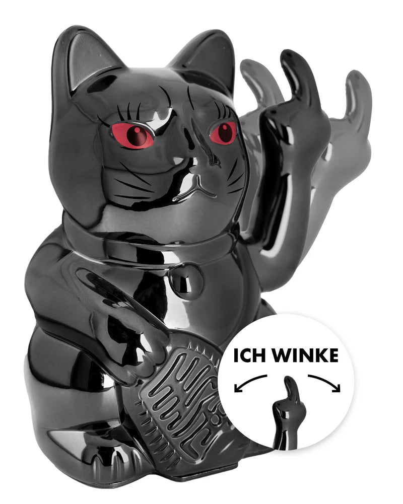 WInkekatze ANGRY CAT - SHINY BLACK - Metallic Optik