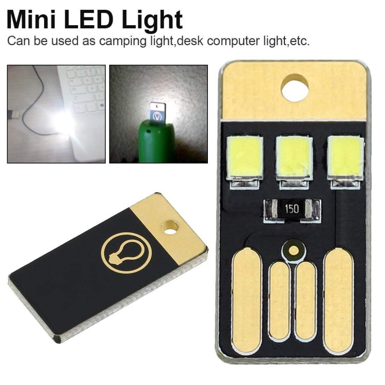 Mini USB-Power-Schlüsselbund LED-Nachtlicht (weiß) Ultra Flach