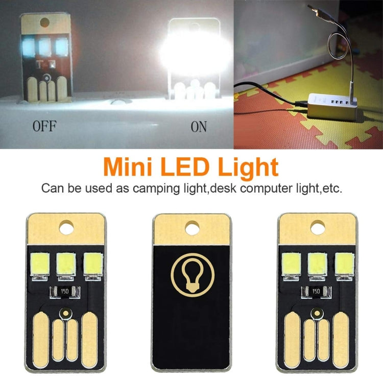 Mini USB-Power-Schlüsselbund LED-Nachtlicht (weiß) Ultra Flach