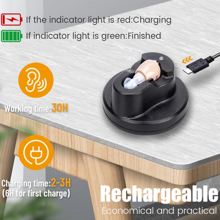 Z-12 Wiederaufladbares In-Ear-Hörgerät mit Klangverstärker und USB-Ladestation