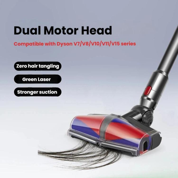 Dual Motor Soft Roller Reinigungskopf für Dyson V10 Slim / V12 Slim Anti-Tangle Bürste, Grünes Licht Staubanzeige (E0008), E0008 For Dyson V10 Slim / V12 Slim