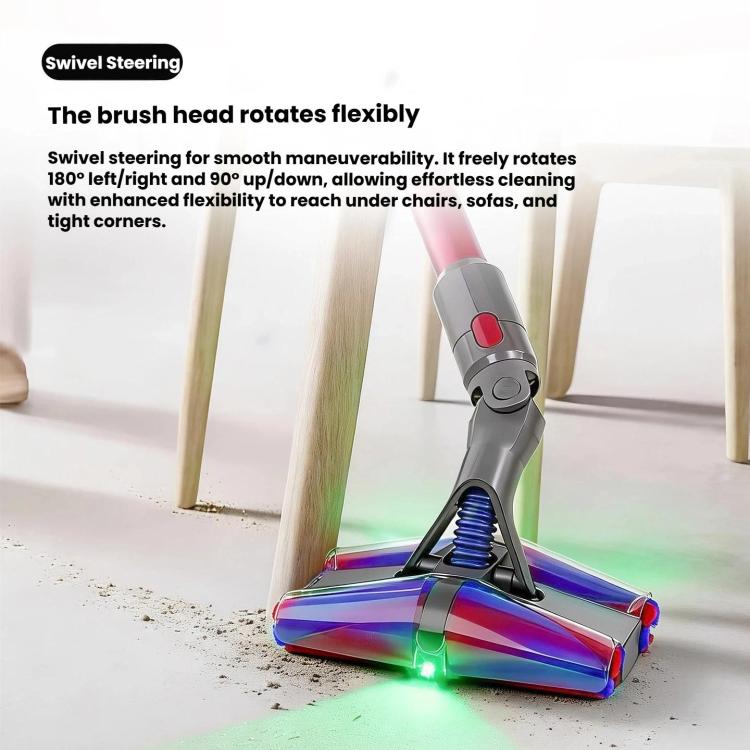 4-konische, flauschige Walzenbürste für Dyson V7 V8 V10 V11 V15 mit beidseitiger grüner Laser-Staubbeleuchtung, 4-Conical For Dyson V7/V8/V10/V11/V15
