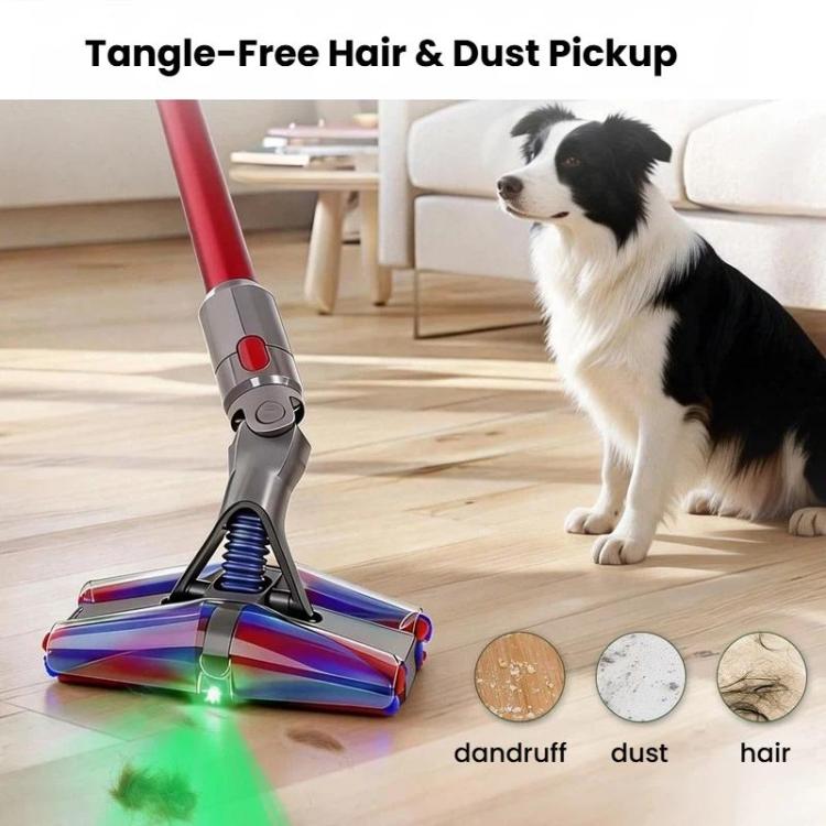 4-konische, flauschige Walzenbürste für Dyson V7 V8 V10 V11 V15 mit beidseitiger grüner Laser-Staubbeleuchtung, 4-Conical For Dyson V7/V8/V10/V11/V15