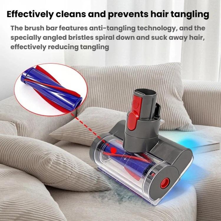 Elektrische Matratzenbürste mit leichter Anti-Verwicklungsdüse, für Dyson V7 / V8 / V10 / V11 / V15, With Light