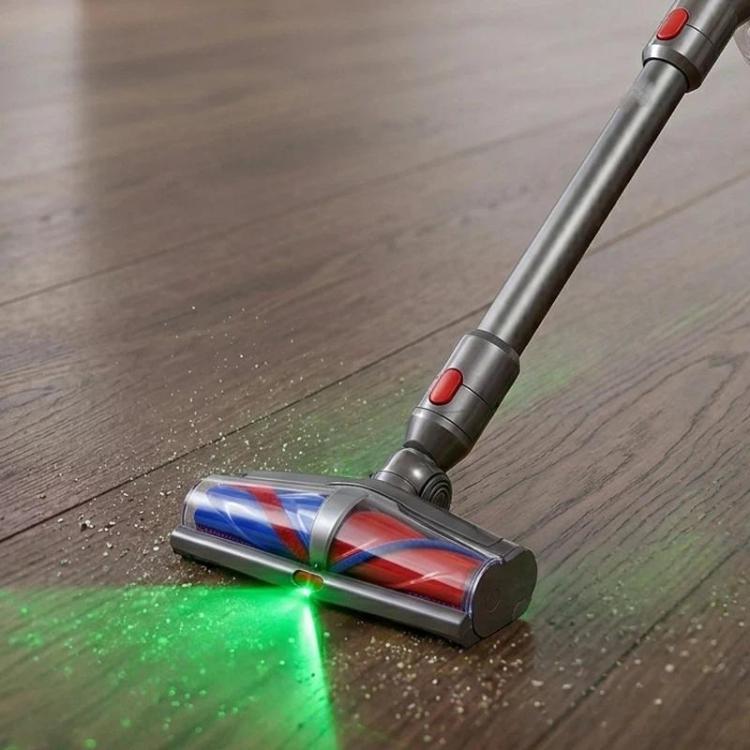 Doppelte Softwalzen-Bodendüse für Dyson V7, V8, V10, V11 und V15 Staubsauger – Motorisierter Bodenbürstenaufsatz mit grüner LED-Stauberkennung