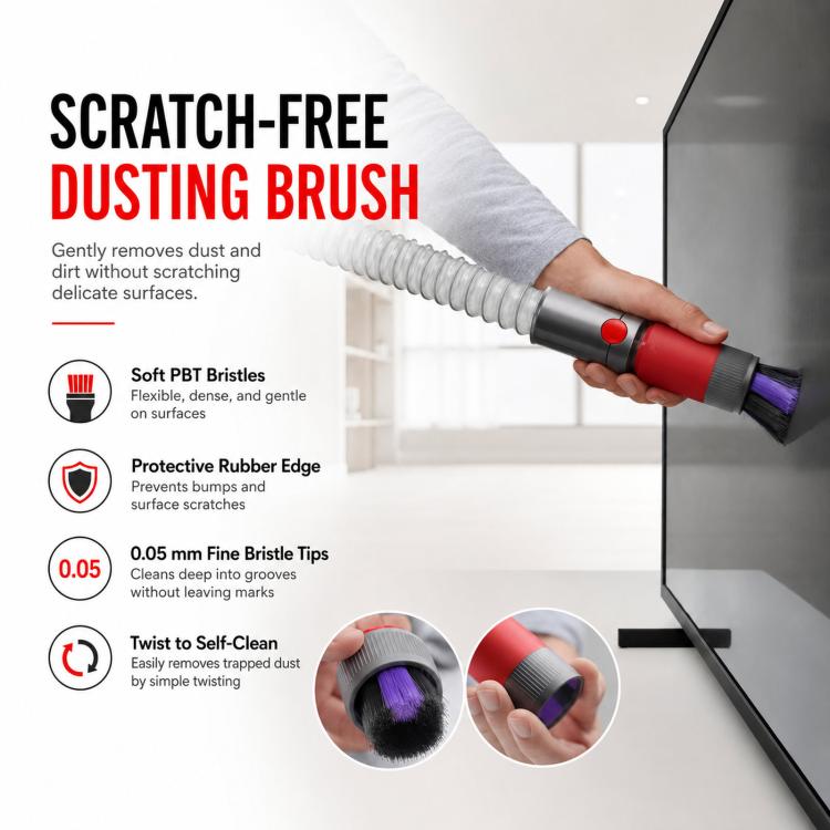 Kratzfreies Staubpinsel-Zubehörset für Dyson V7 V8 V10 V11 V15 Staubsauger-Aufsatzset, 3-in 1 Red, 3-in-1 Gray, 4-in-1 Red, 4-in-1 Gray
