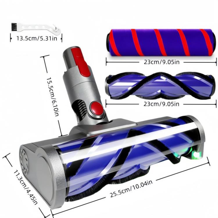 Reinigungskopf für Dyson V7 V8 V10 V11 V15 Anti-Verhedderungs-V-förmige Bürste & Soft-Rollen-Set, 4 In 1 Set, 3 In 1 Set