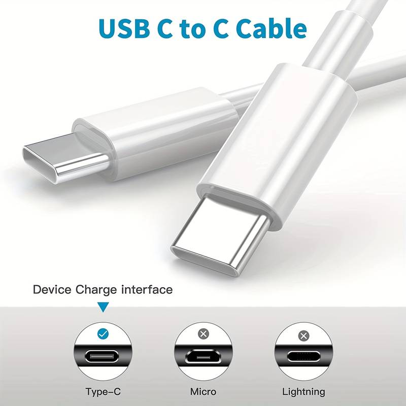 USB-C-zu-USB-C-Kabel, 2M, 100W Schnellladekabel in Weiss