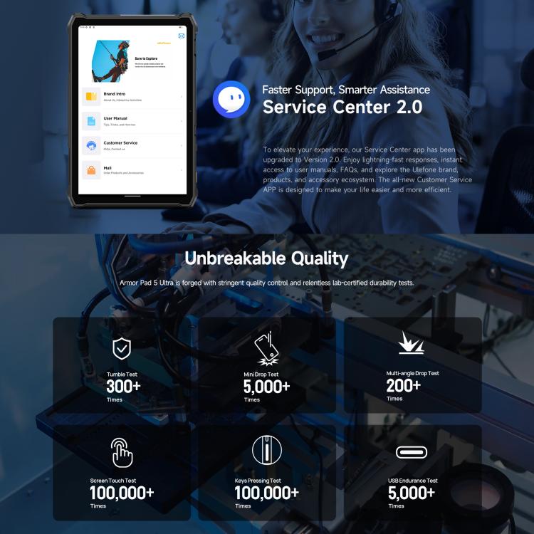 Ulefone Armor Pad 5 Ultra Tablet PC mit Projektor, 12 GB + 512 GB, 11 Zoll