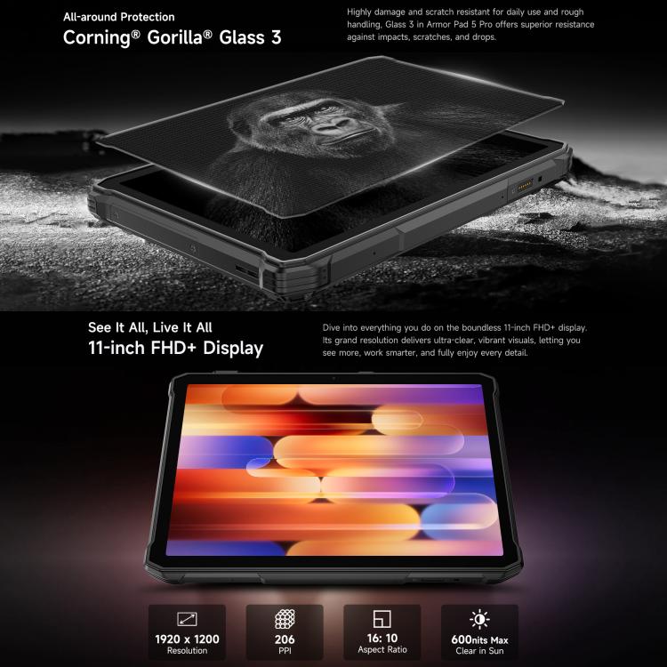 Ulefone Armor Pad 5 Pro Tablet PC, 12 GB + 512 GB, 11 Zoll