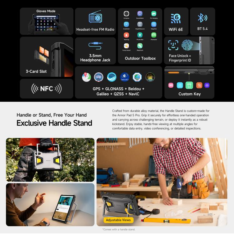 Ulefone Armor Pad 5 Pro Tablet PC, 12 GB + 512 GB, 11 Zoll