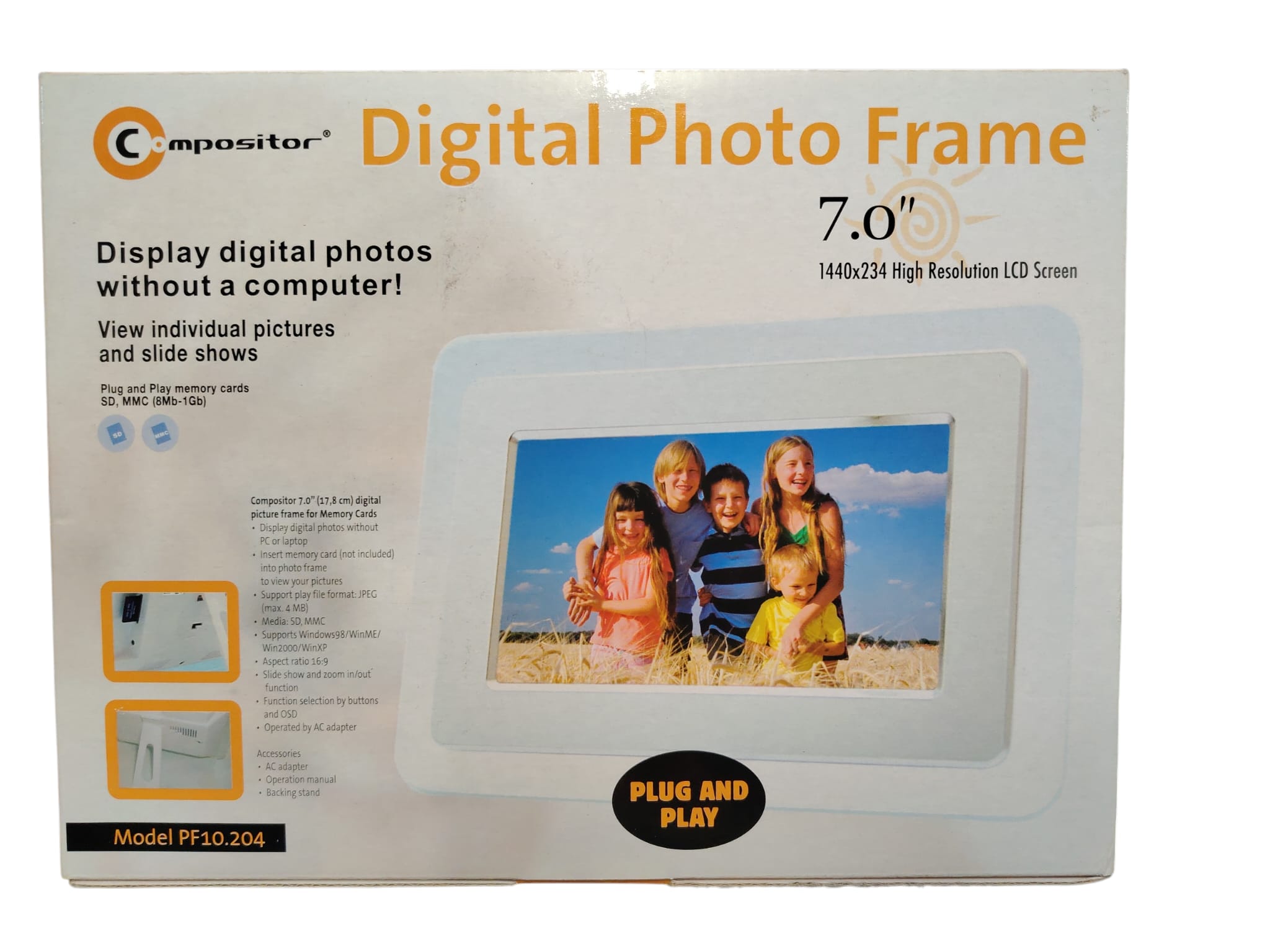 Compositor PF10.204 7" Digital Photo Frame 1440x234 LCD Screen ( Gebraucht Artikel )