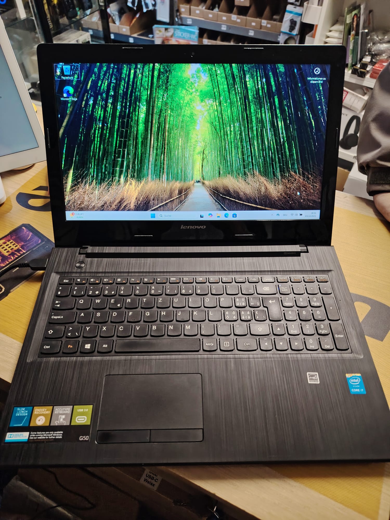 Lenovo G50-70 Notebook Windows 11/i7-4510U 2Ghz/240GB SSD/8GB Ram ( Gebraucht Artikel )