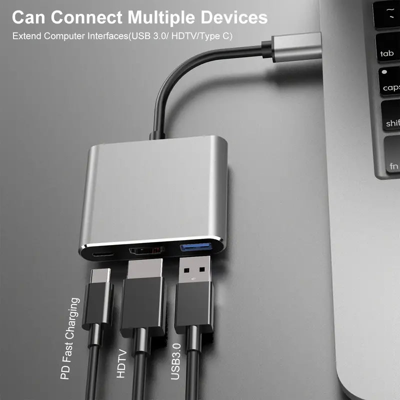 USB-C zu HDTV-Multiport-Adapter, Typ-C-Hub Thunderbolt 3 zu HDTV 4K-Ausgang