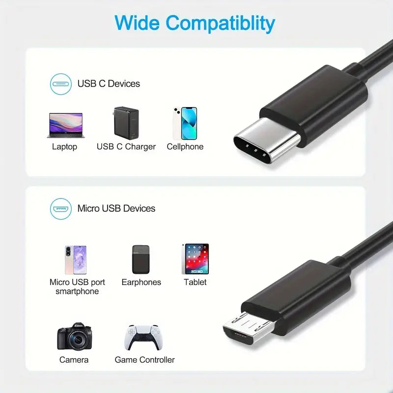 Ladekabel Mit USB-C OTG Zu Micro USB, Daten-Synchronisationskabel