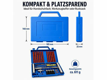 AGT AGT Reifenreparaturset: 53-teiliges Reifenreparatur-Set für 25 Reparaturen, in kompakter Box elektroniktrade Switzerland
