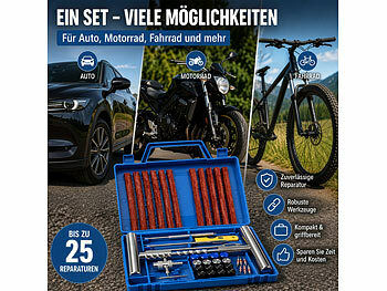 AGT AGT Reifenreparaturset: 53-teiliges Reifenreparatur-Set für 25 Reparaturen, in kompakter Box elektroniktrade Switzerland