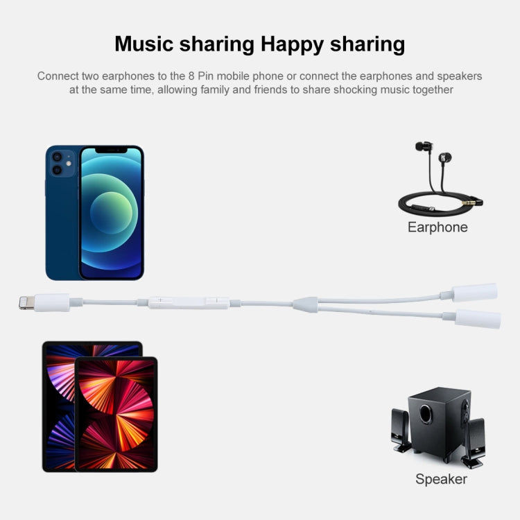 APPLE 8-Pin-Stecker mit Dual 3,5-mm-Buchse-Kopfhörer-Kabel-Steuerung Audioadapter Elektroniktrade Switzerland
