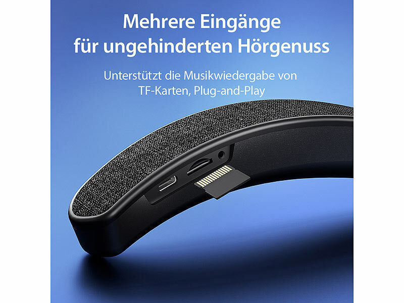 auvisio 2in1-Akku-TV-Nackenlautsprecher mit Bluetooth, Freisprechen, MP3 Elektroniktrade Switzerland