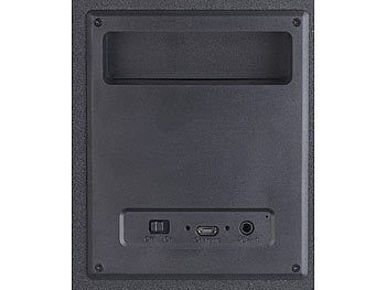 auvisio auvisio 2.1-Regal-Holzlautsprecher mit Bluetooth, Subwoofer & Akku, 12 Watt Elektroniktrade Switzerland