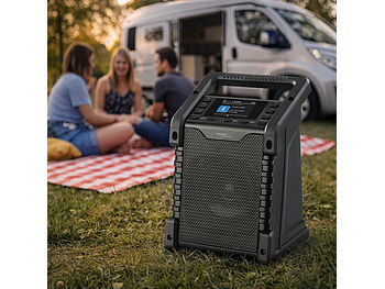 auvisio auvisio DAB-Baustellenradio: Baustellen- & Outdoor-Radio, DAB+, FM, Bluetooth, Display, 40 W, Akku elektroniktrade Switzerland
