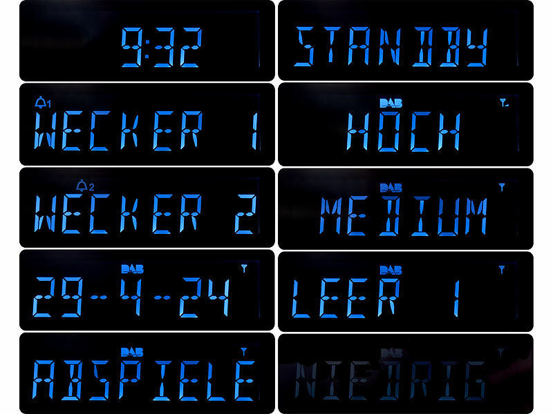 auvisio DAB+-Radiowecker, großes VA-Display, BT, 2 Weckzeiten, USB-Ladeport Elektroniktrade Switzerland