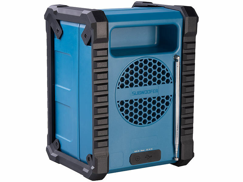 auvisio Digitales DAB+/FM-Baustellenradio, Bluetooth, 80 Watt, IP54, Akku Elektroniktrade Switzerland