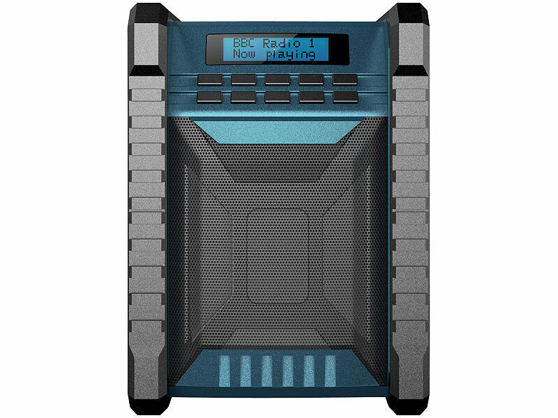 auvisio Digitales DAB+/FM-Baustellenradio, Bluetooth, 80 Watt, IP54, Akku Elektroniktrade Switzerland