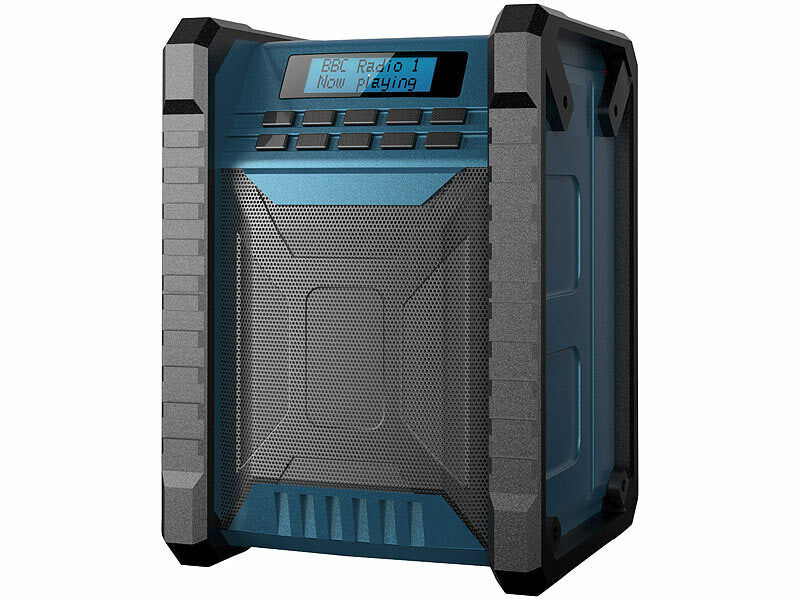 auvisio Digitales DAB+/FM-Baustellenradio, Bluetooth, 80 Watt, IP54, Akku Elektroniktrade Switzerland
