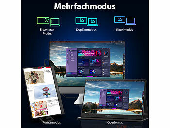 auvisio Mobiler 15,6"/39,6 cm IPS-Superslim-Monitor, FHD, Schutzcase, Standfuß Elektroniktrade Switzerland