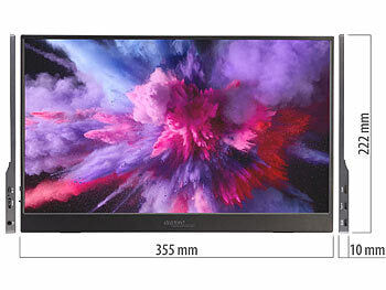 auvisio Mobiler 15,6"/39,6 cm IPS-Superslim-Monitor, FHD, Schutzcase, Standfuß Elektroniktrade Switzerland