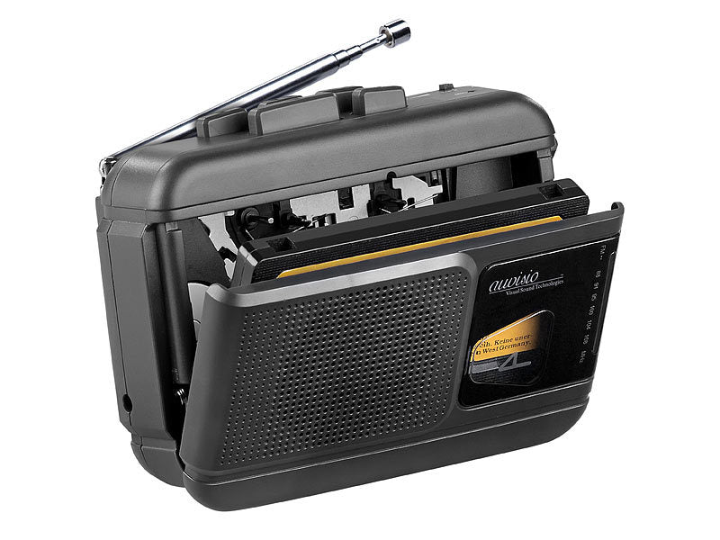 auvisio Mobiler Kassettenspieler, Bluetooth-Transmitter, Sprachrekorder, Radio Elektroniktrade Switzerland