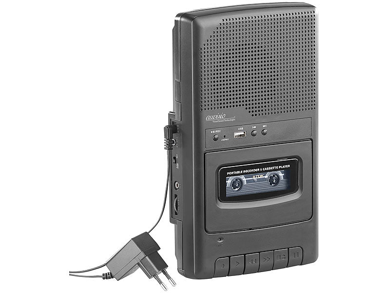 auvisio Mobiler Kassettenspieler & USB-Digitalisierer, Lautsprecher & Mikrofon elektroniktrade Switzerland