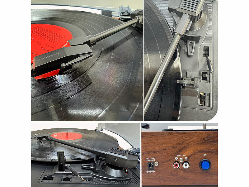 auvisio Schallplattenspieler mit Stereo-Lautsprecher und Bluetooth, 12 Watt Elektroniktrade Switzerland