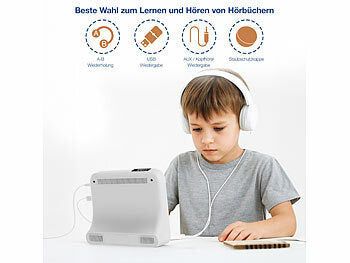 auvisio Tragbarer Akku-CD-Spieler & UKW-Radio, Bluetooth, Timer, USB, AUX Elektroniktrade Switzerland