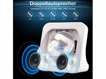 auvisio Tragbarer Akku-CD-Spieler & UKW-Radio, Bluetooth, Timer, USB, AUX Elektroniktrade Switzerland