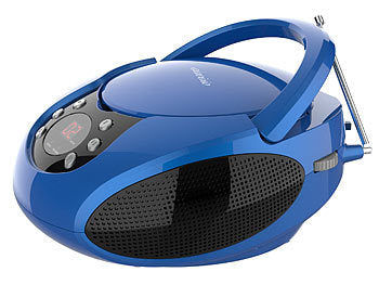 auvisio Tragbarer Stereo-CD-Player mit Radio, Audio-Eingang & LED-Display Elektroniktrade Switzerland