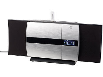 auvisio Vertikale Stereoanlage mit Bluetooth, CD, MP3, Radio, AUX, NFC, 20 W Elektroniktrade Switzerland