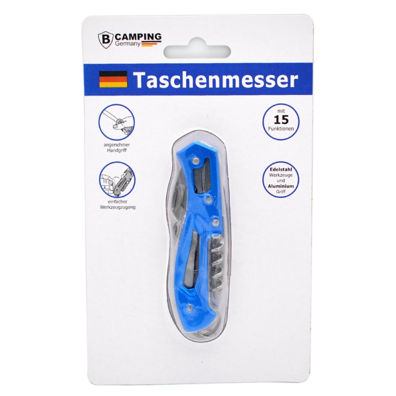B-Camping Taschenmesser aus Edelstahl mit 15 Funktionen Elektroniktrade Switzerland