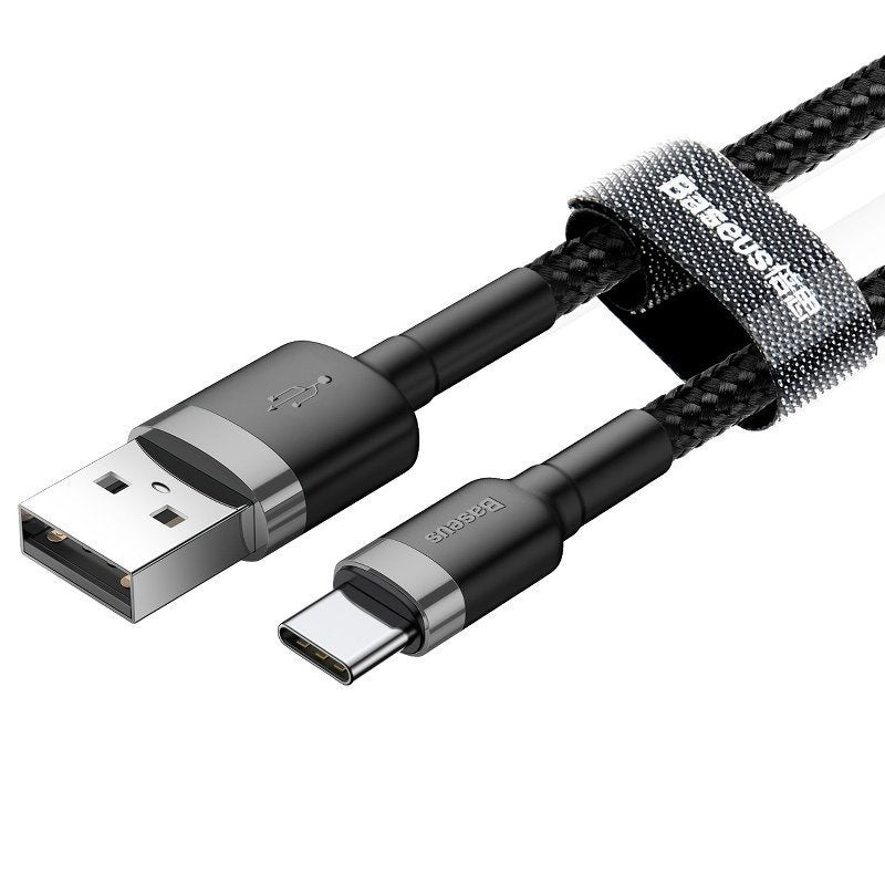 BASEUS Baseus Cafule USB-C Kabel 2A 3m (Schwarz+Grau) elektroniktrade Switzerland
