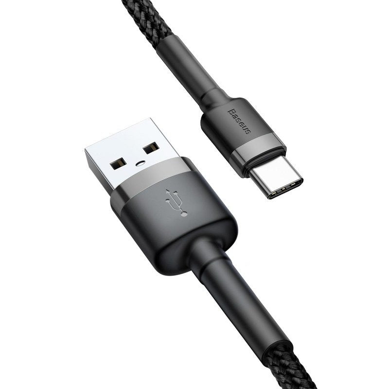 BASEUS Baseus Cafule USB-C Kabel 2A 3m (Schwarz+Grau) elektroniktrade Switzerland