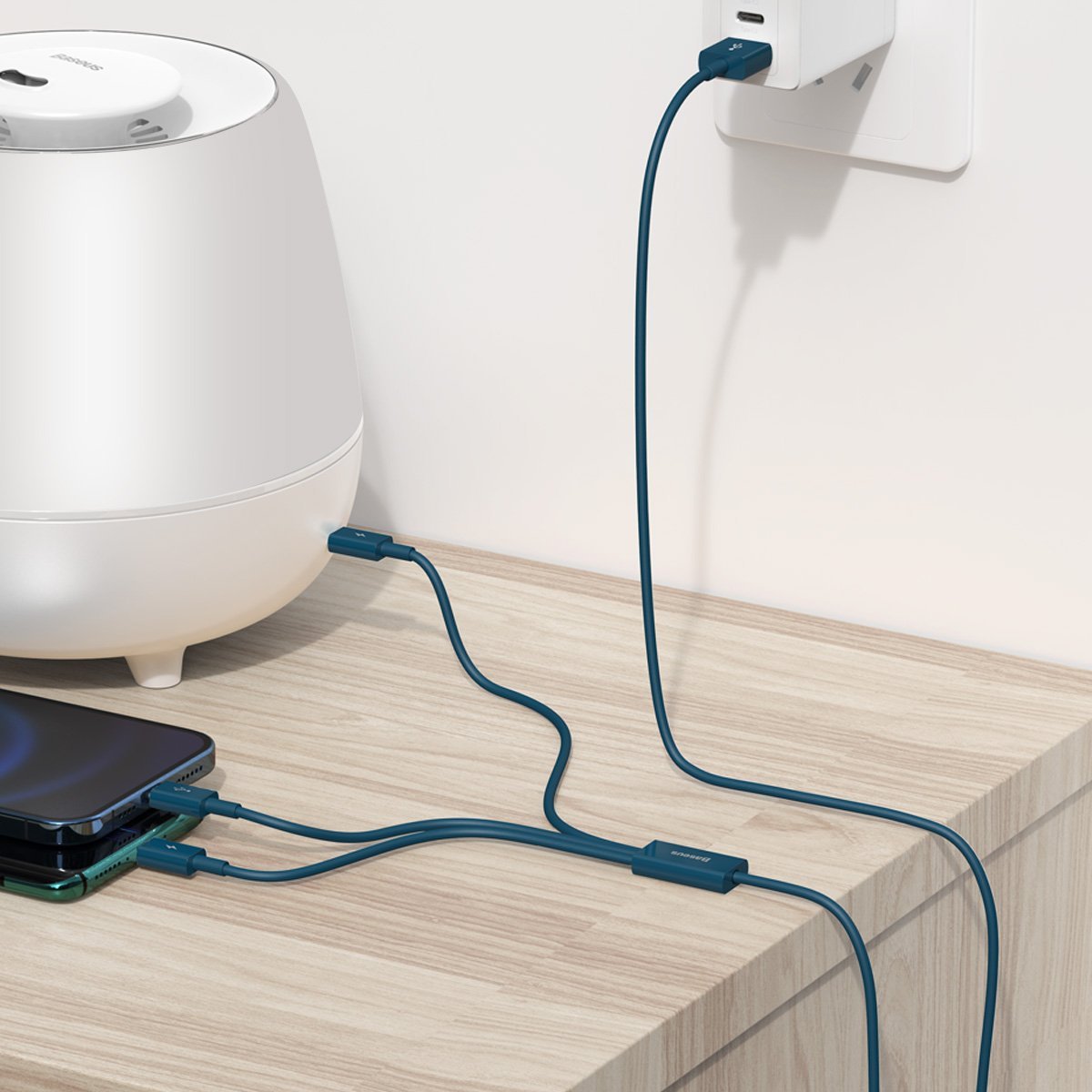 BASEUS USB-Kabel 3in1 Baseus Superior Serie, USB auf Micro USB / USB-C / Lightning, 3.5A, 1.5m (blau) elektroniktrade Switzerland