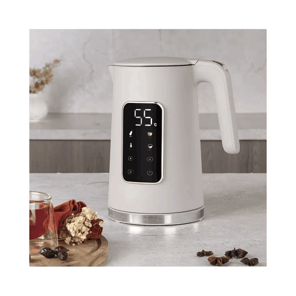 Berlinger Haus Wasserkocher 1.7L mit Digitalanzeige matt cream Sahara Collection elektroniktrade Switzerland