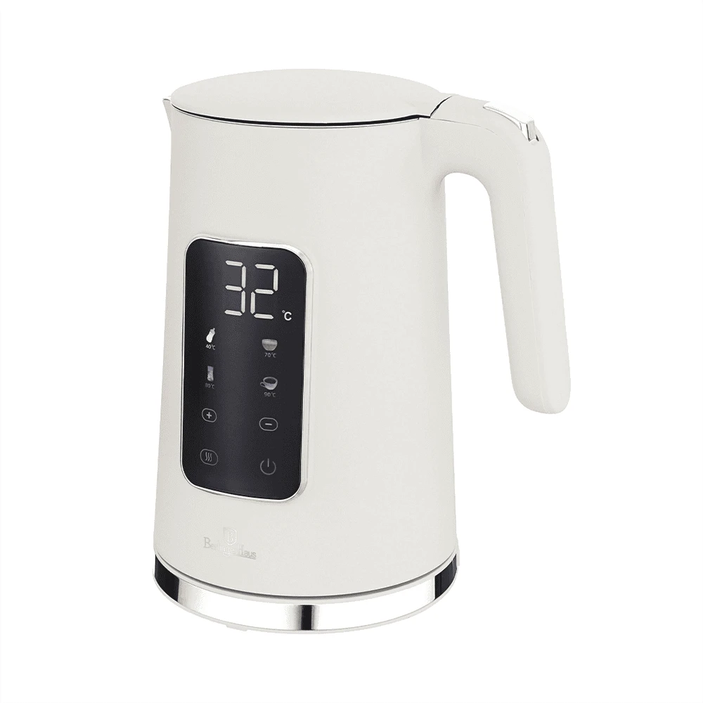 Berlinger Haus Wasserkocher 1.7L mit Digitalanzeige matt cream Sahara Collection elektroniktrade Switzerland