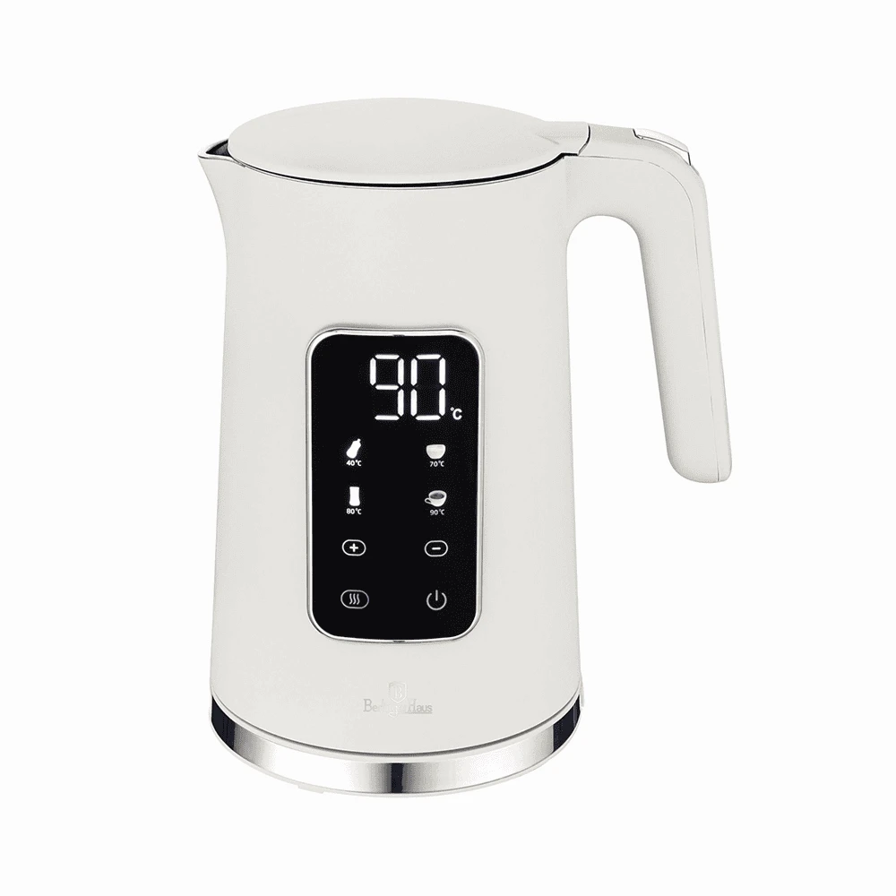 Berlinger Haus Wasserkocher 1.7L mit Digitalanzeige matt cream Sahara Collection elektroniktrade Switzerland