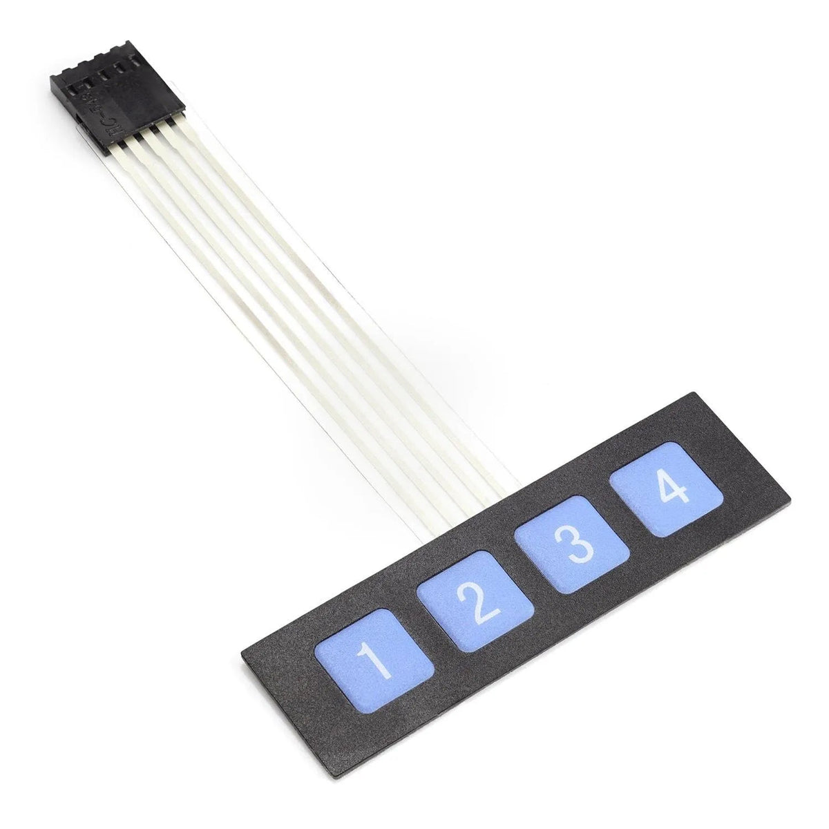 BerryBase Membran Folientastatur 4 Tasten (1-4) mit Klebeschicht elektroniktrade Switzerland