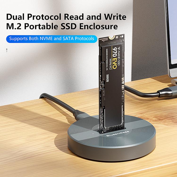 Blueendless Blueendless SD03PA SSD-Gehäuse aus Alu, M.2 NVMe/SATA Dual-Protokoll-Laufwerksschacht, SD03PA elektroniktrade Switzerland