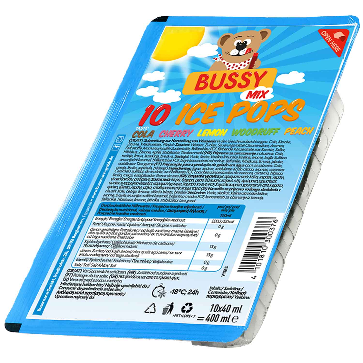 Bussy Busemann Wassereis Bussy Ice Pops Mix 10 x 40ml elektroniktrade Switzerland