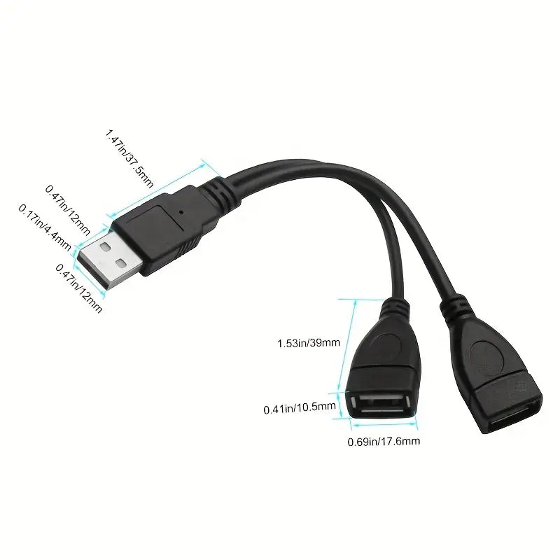 USB 2.0 Stecker auf Dual Buchse Kabel