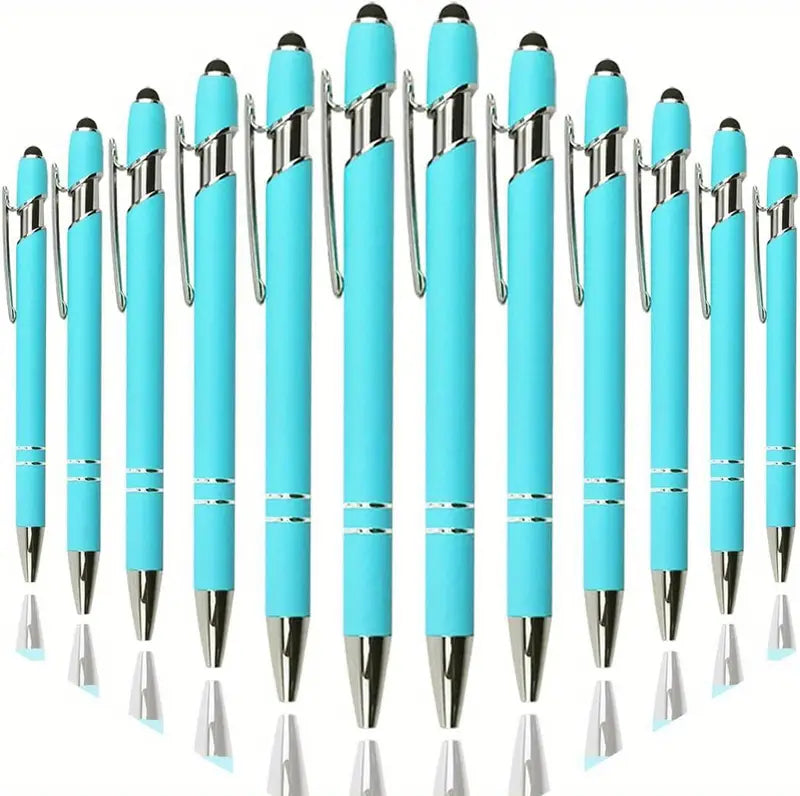 Leucht Blau Kugelschreiber, Mit Touch Pen Gummi - Schwarze Tinte